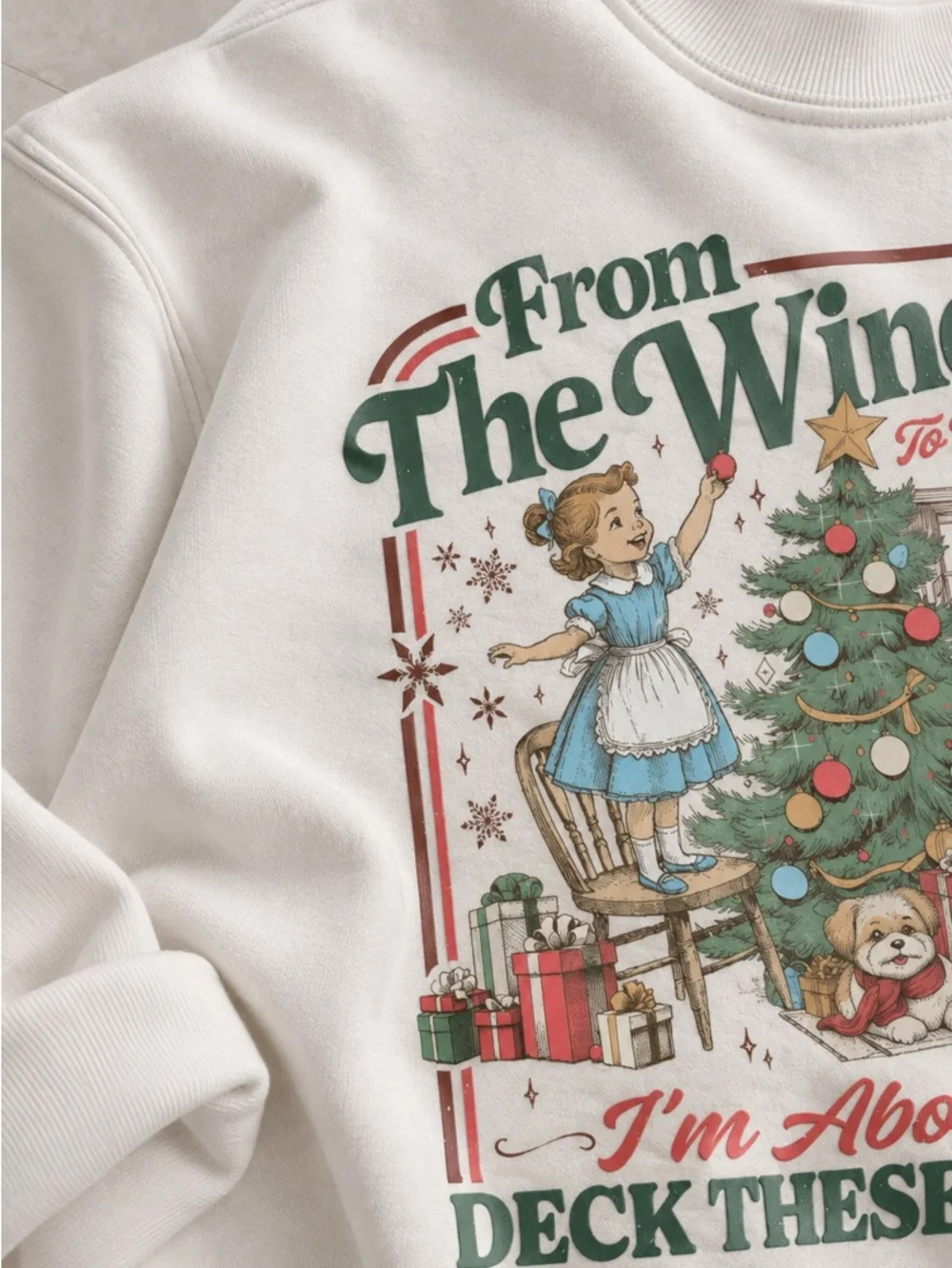 From The Window Christmas Gift Graphic White Sweater